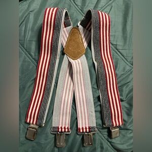 CLC CUSTOM LEATHER CRAFT Patriotic Striped Elastic Suspenders